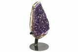 Amethyst Geode Section With Metal Stand - Uruguay #153464-3